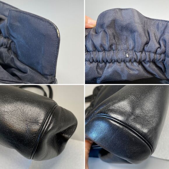 VTG 60s Ingber & Co. Black Cabretta Leather Handbag Gold Rose Clasp Retro USA - Picture 11 of 11